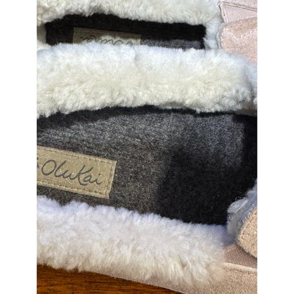 Women's Olukai leather and shearling slippers size 7 - Picture 5 of 6